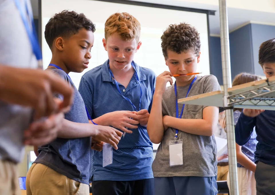 Group of students working together on project
