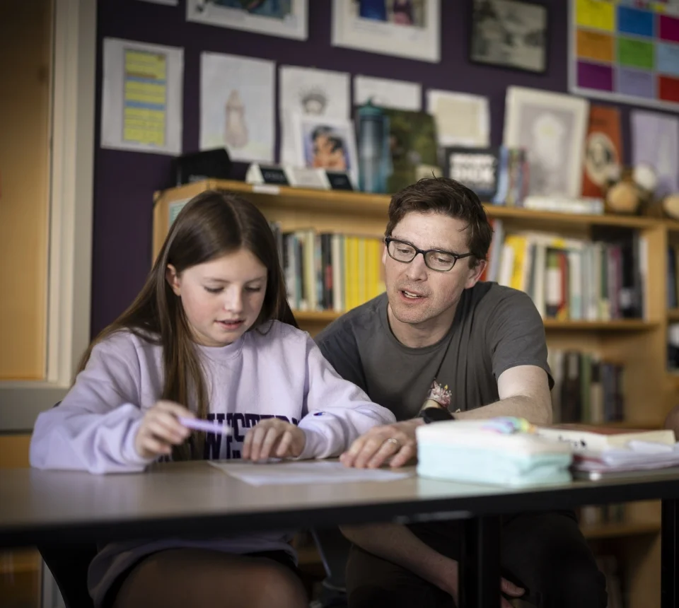 student using laptop