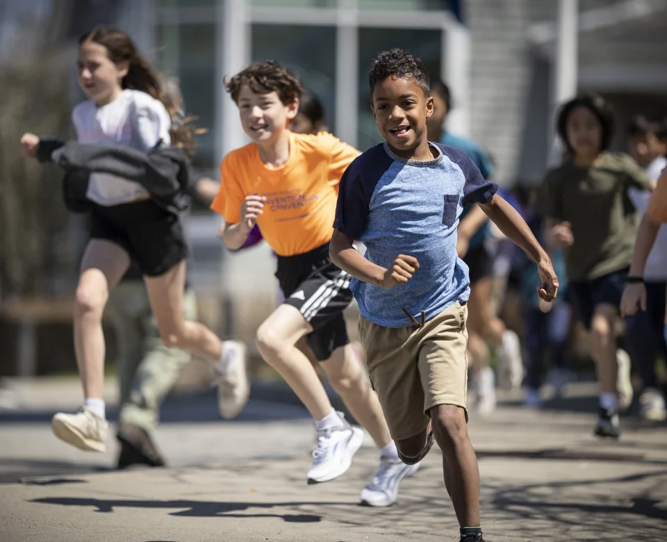 students running outside